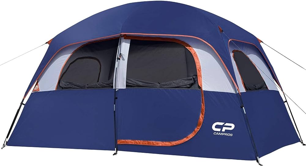 Amazon.Com : Campros Cp Tent-6-Person-Camping-Tents, Waterproof Windproof  Family Tent With Top Rainfly, 4 Large Mesh Windows, Double Layer, Easy Set  Up, Portable With Carry Bag - Blue : Sports & Outdoors